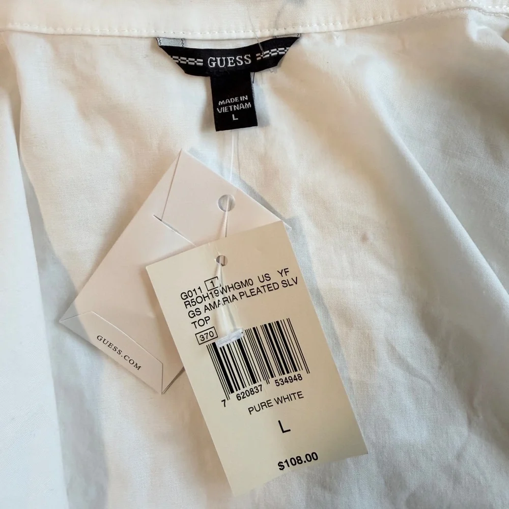 NWT Guess Cotton Button-Up Shirt - Picture 5 of 14